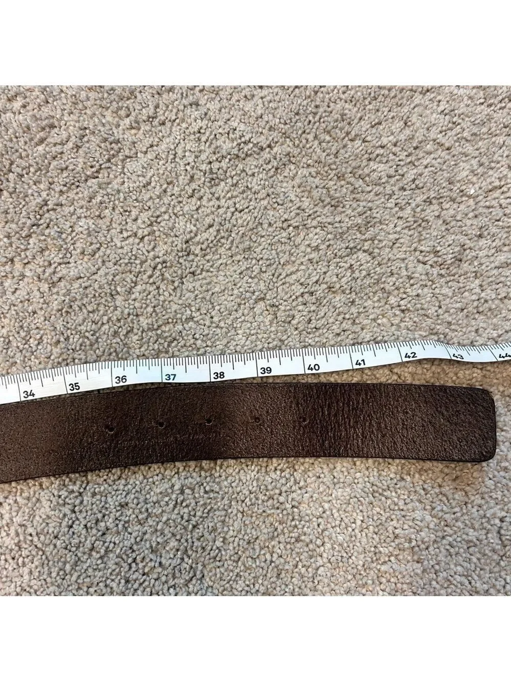 Barbara & Company brown genuine leather crystal rhinestone amber stone belt S